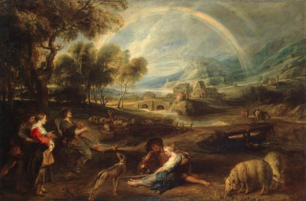 Landscape with a rainbow. -Peter Paul Rubens
